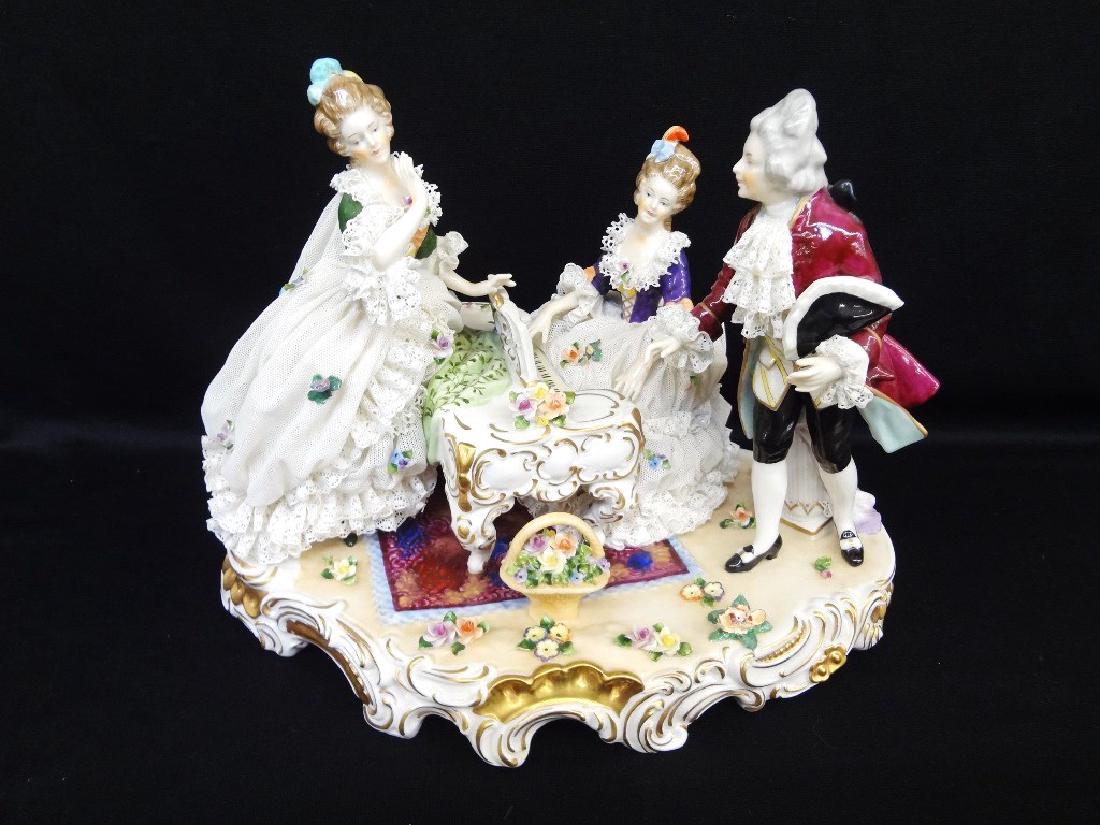 German Figural Group (2) ladies and a gentleman (1 of 9)