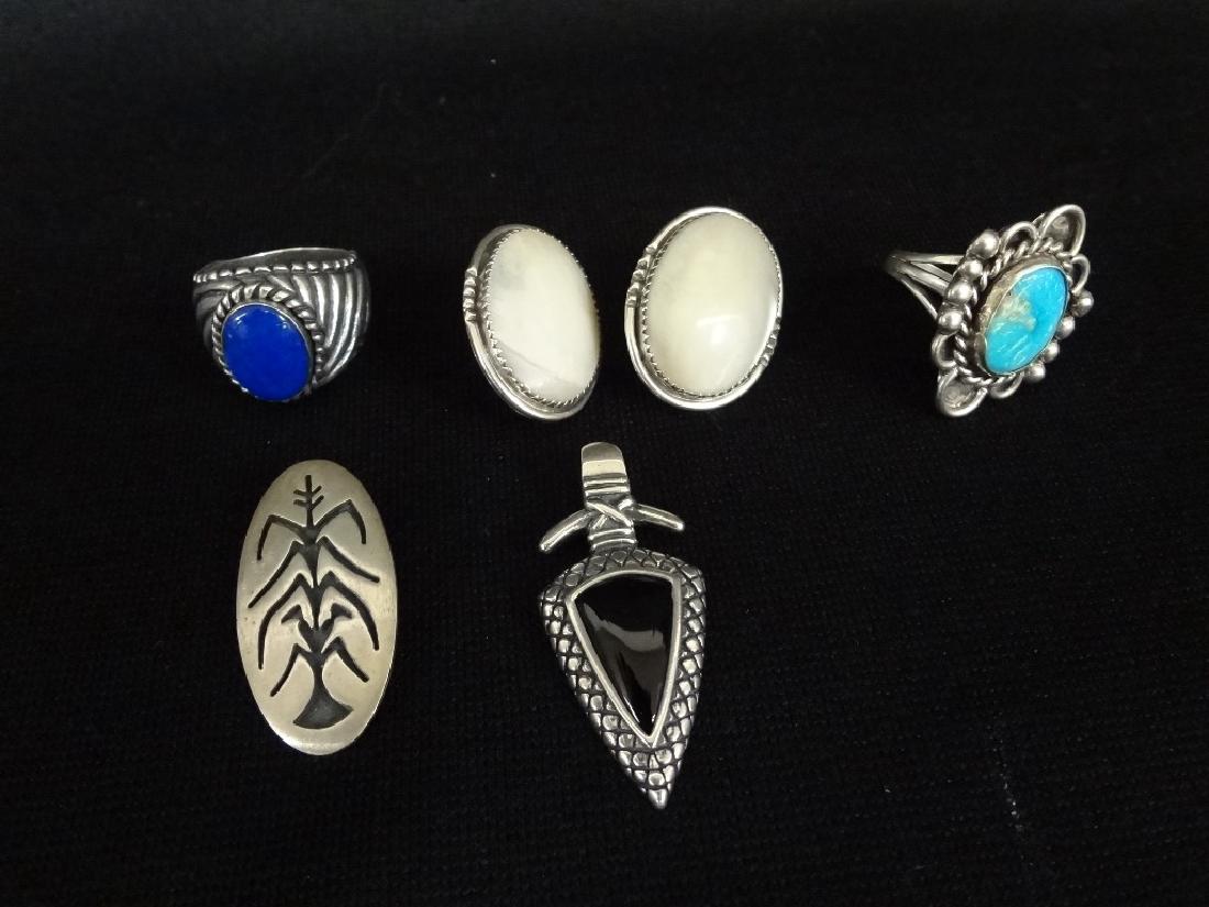 Southwest Sterling Jewelry Group (5) Pieces: Rings, (1 of 7)