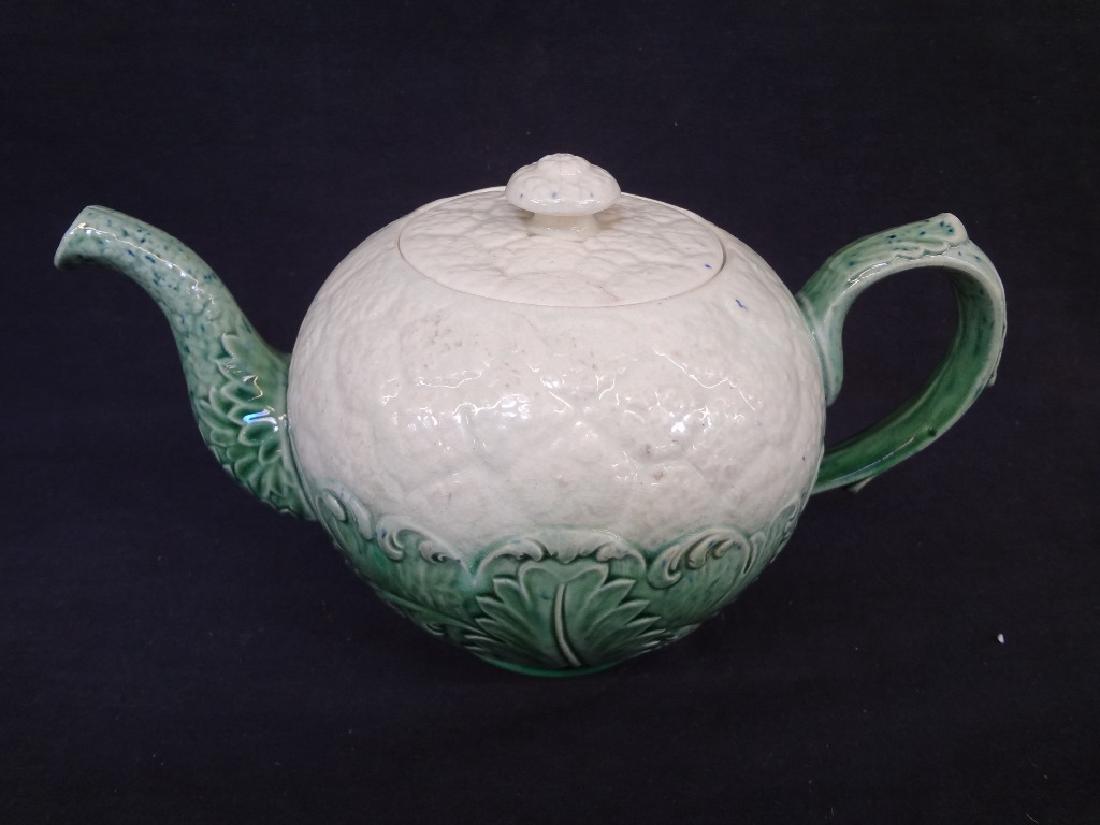 Jervis Pottery Signed Cauliflower Teapot with Lid (1 of 8)