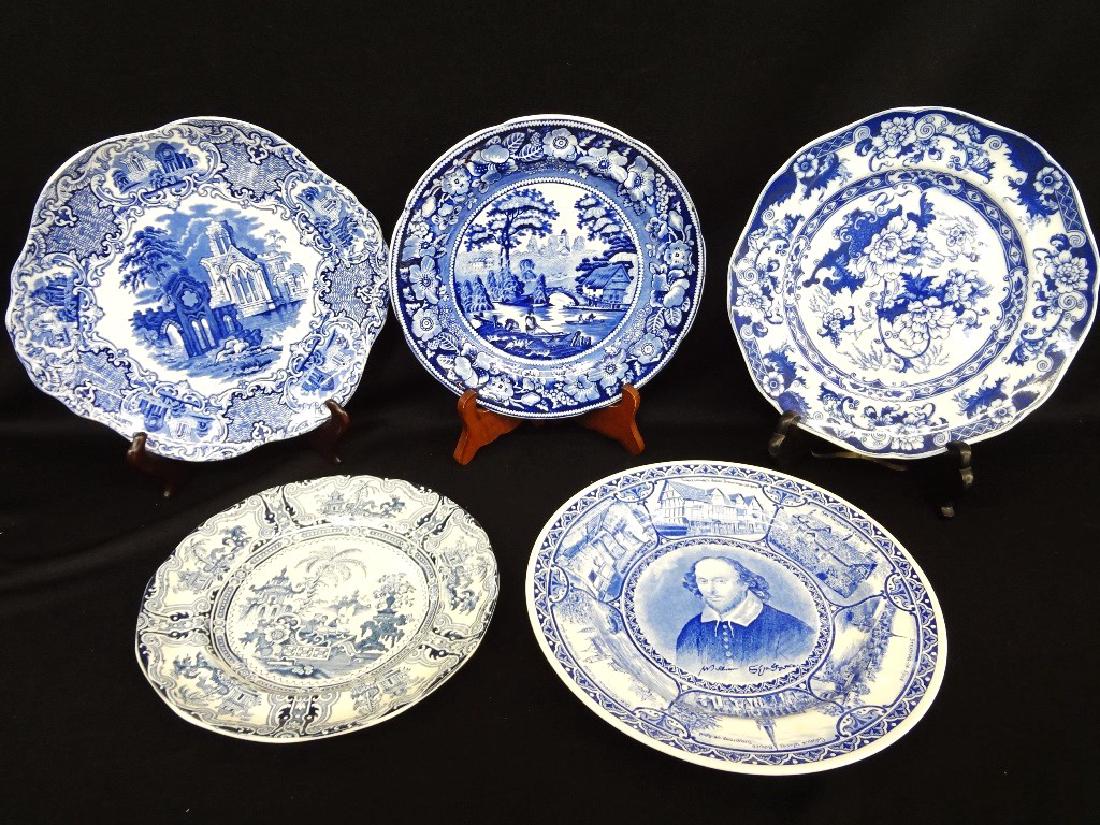 (5) English Flow Blue Plates (1 of 11)