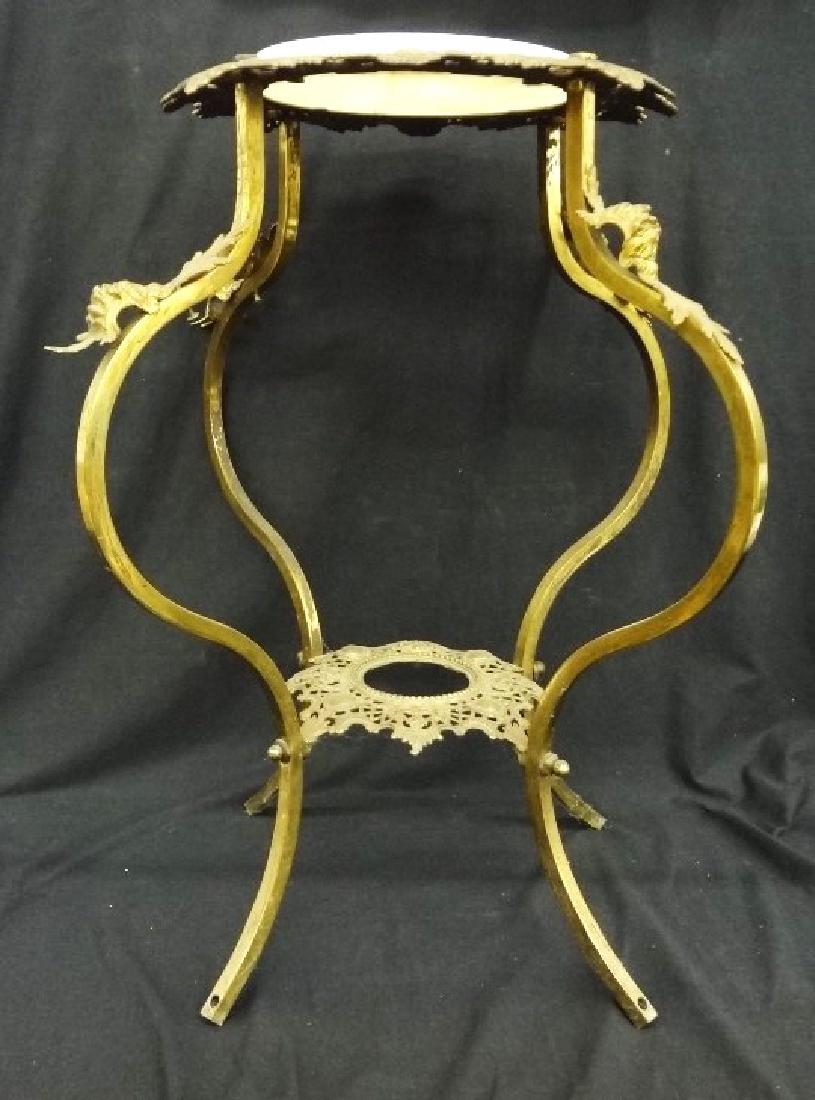 Victorian Style Marble Top Brass Plant Stand (1 of 6)