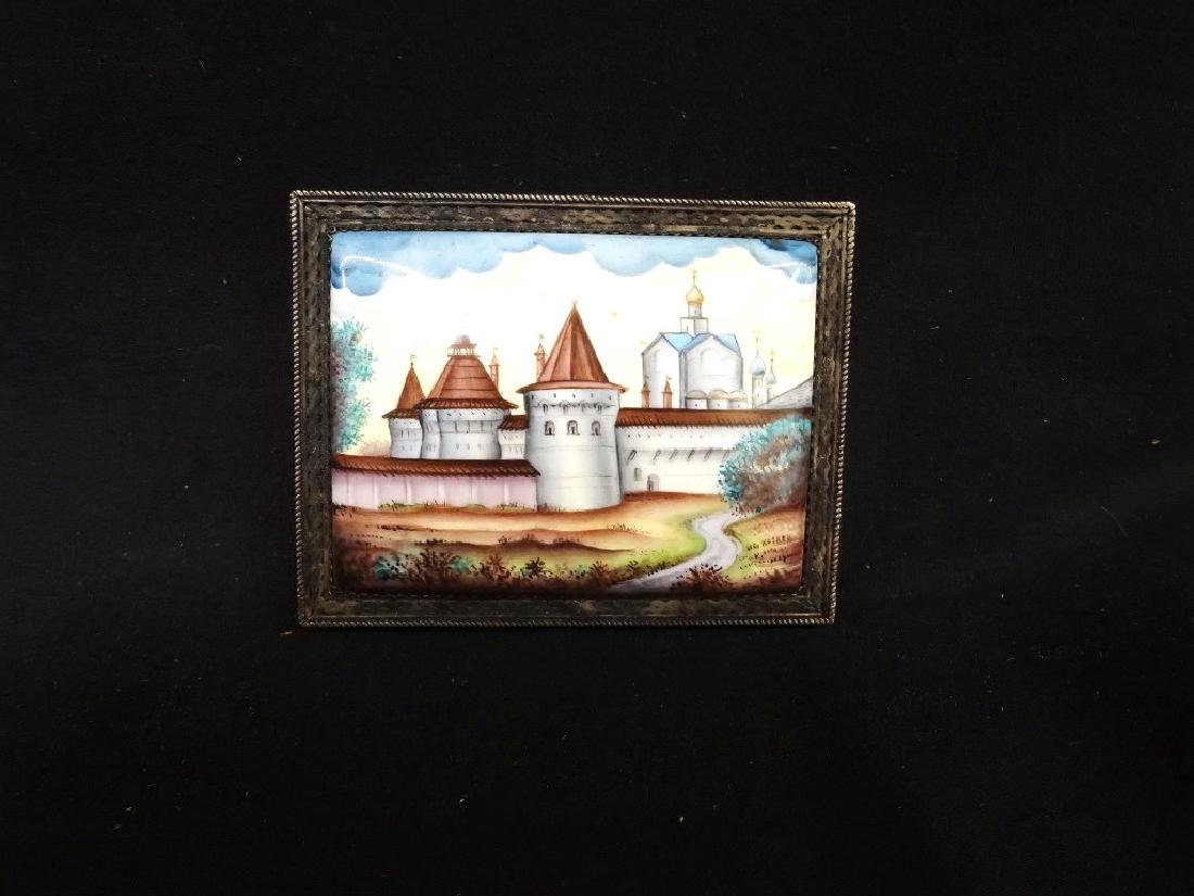 Hand Painted Porcelain Rectangular Box lid signed (1 of 4)