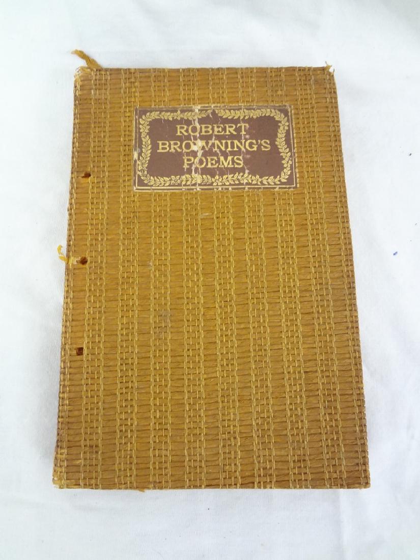 Robert Browning's Poems Published Thomas Y. Crowell: Robert Browning's Poems Published Thomas Y. Crowell: Dedicated to Alfred Tennyson. Cloth weaved covered boards. There is some toning throughout. Nice clean copy.