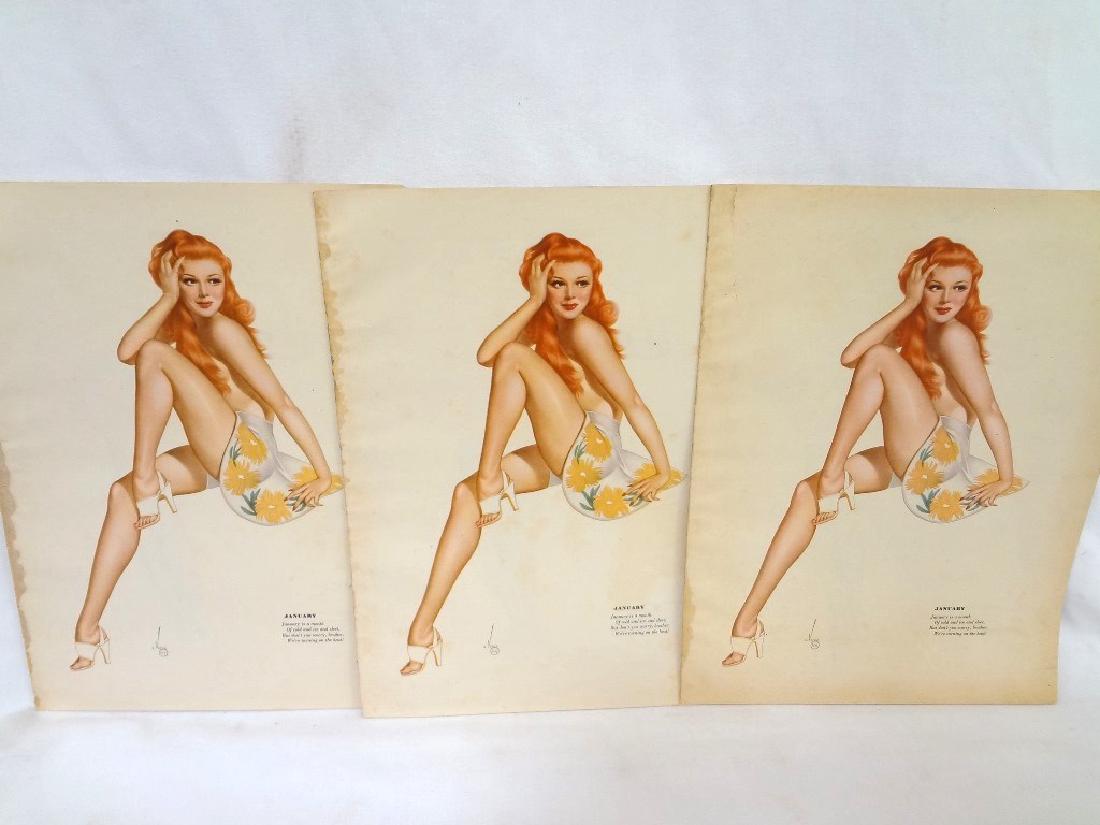 1945 (3) Alberto Vargas Pull-Out Pin-Up Calendars (1 of 1)