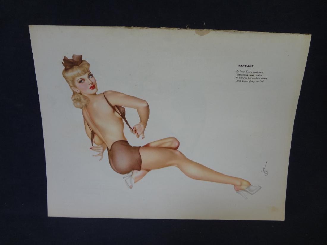 1944 Alberto Vargas Pull-Out Pin Up Calendar Esquire (1 of 4)