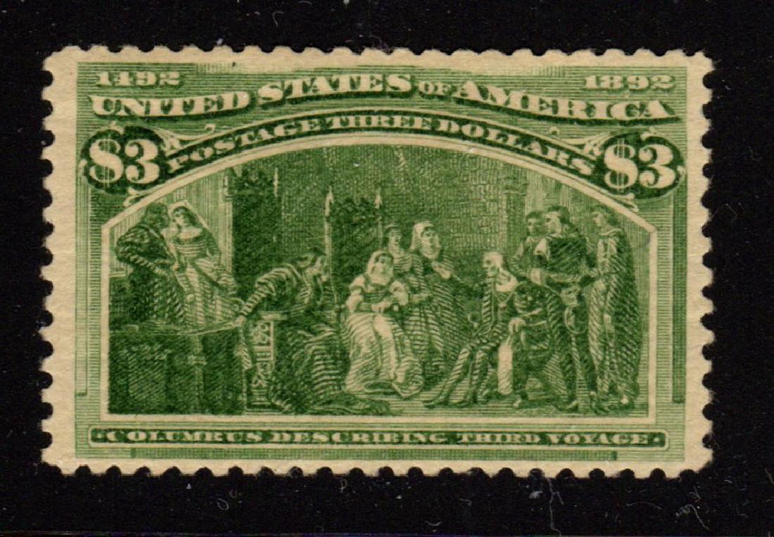 United States Scott 243 F-VF OG LH $3 Columbian (1 of 1)