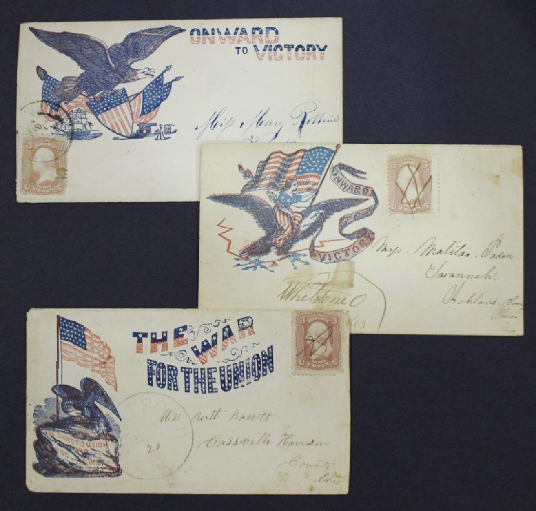 (3) Union Civil War Patriotic Covers Eagles & Flags (1 of 4)