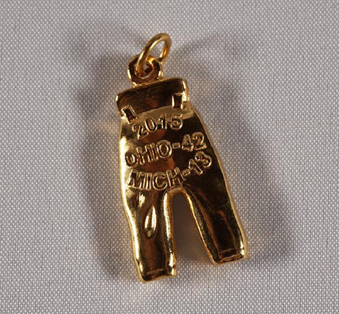 2015 Ohio State Football Player's Gold Pants Charm: These are given out by the Gold Pants Club located in Columbus,OH and headed up by former Buckeye standout Jim Lachey. Made by Carioti Jewelers in Columbus these Gold Pants are one of just over 100 gi