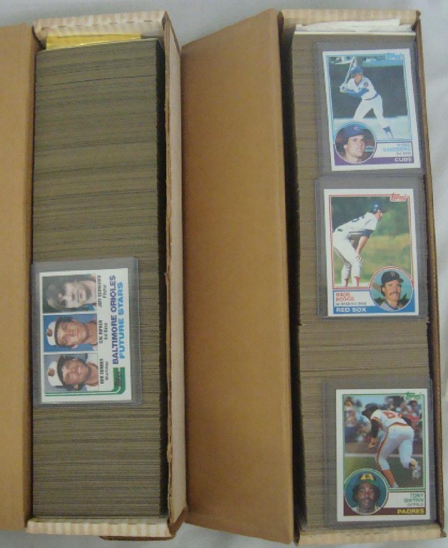 1982 & 1983 Topps Baseball Complete Sets: 1982 & 1983 Topps Baseball Complete Sets; set of each 1982 and 1983 Topps Baseball Sets; all cards are NM/MT; 1982 keys include #21 Cal Ripken, Jr.; #90 Nolan Ryan: #95 Ozzie Smith: #100 Mike Schmidt;
