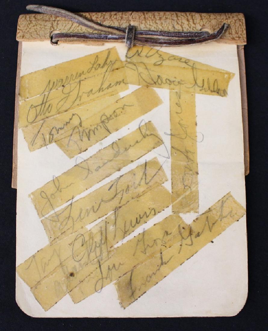 1950 Cleveland Brown Autographed Book: Interesting old autograph with six pages of Cleveland Browns, mostly from the 1950 championship team. Unfortunately someone decided years ago to cover the names with tape in an attempt to preserve the
