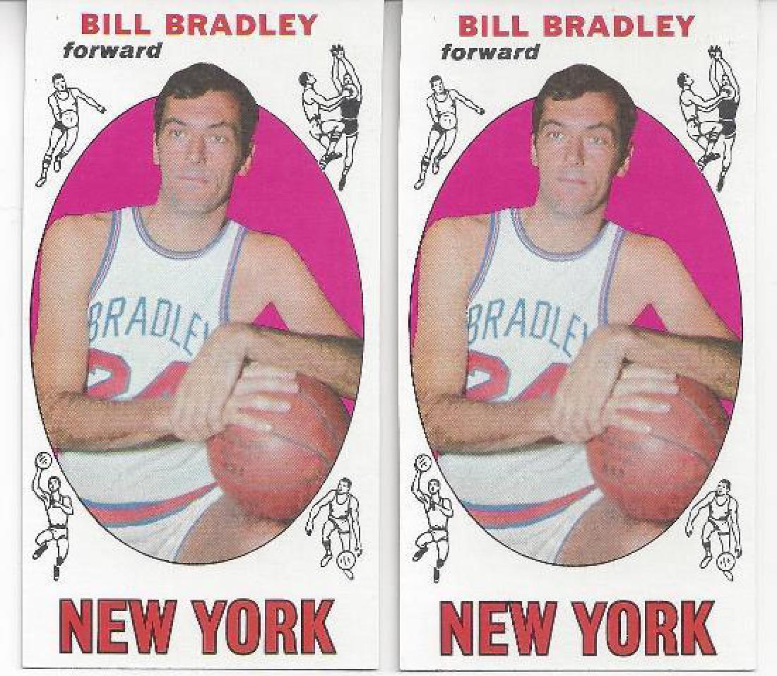 1969-70 Topps Basketball Card Lot, 69 Cards w Bradley: 1969-70 Topps Basketball Card Lot, 69 Cards w Bradley RC; outstanding early Topps basketball card lot; includes (69) cards with minor stars, commons; overall condition is EX to NM; keys include (2) #4