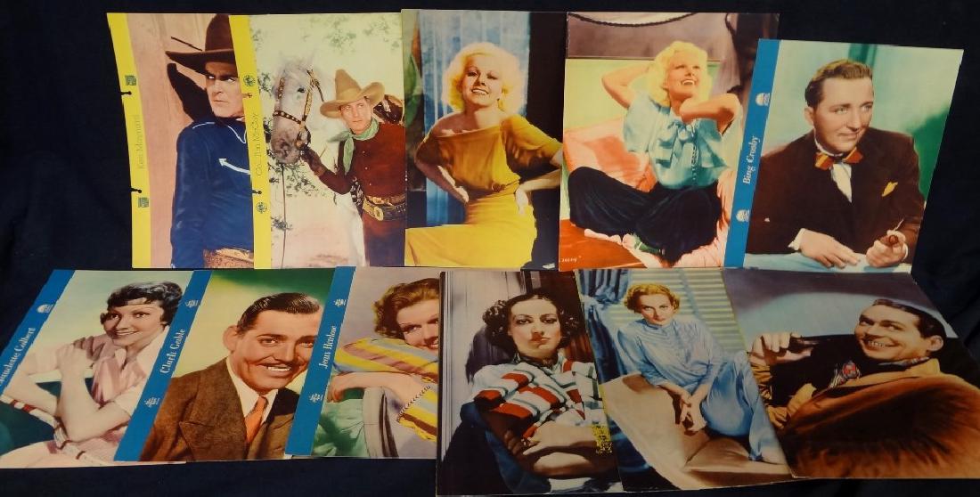 Hollywood Promotional Stars in Action Cards: Jean: Hollywood Promotional Stars in Action Cards: Jean Harlow, Bing Crosby; 11 in all: A nice group of promotional cards of Hollywood stars. Including, Ken Maynard, Col. Tim McCoy, Jean Harlow, Bing Crosby