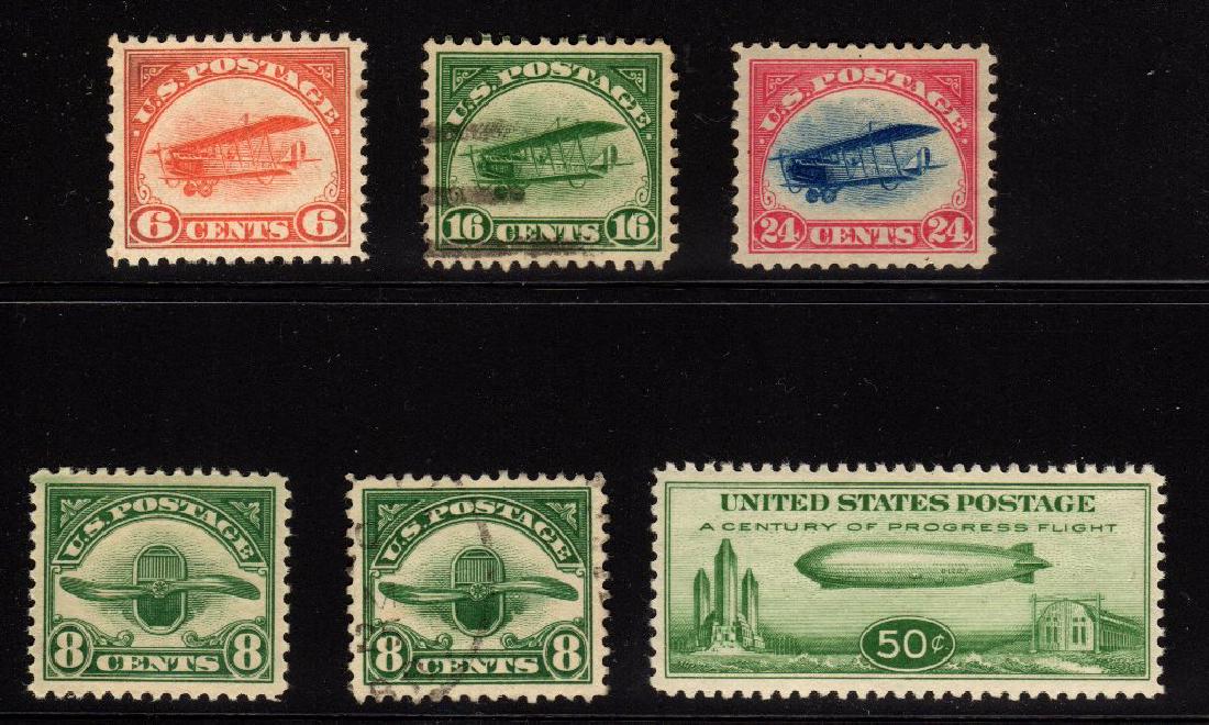 U.S. Unused Used Airmail Selection C1//C18 SCV.$310 (1 of 1)