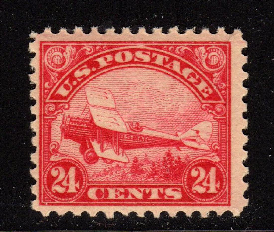 United States C6 F-VF OG NH 24¢ Curtiss Jenny SCV.$130: 24¢ carmine 1923 Curtiss Jenny issue, Scott C6, Unused with F-VF centering, full never hinged original gum. 2018 SCV.$130