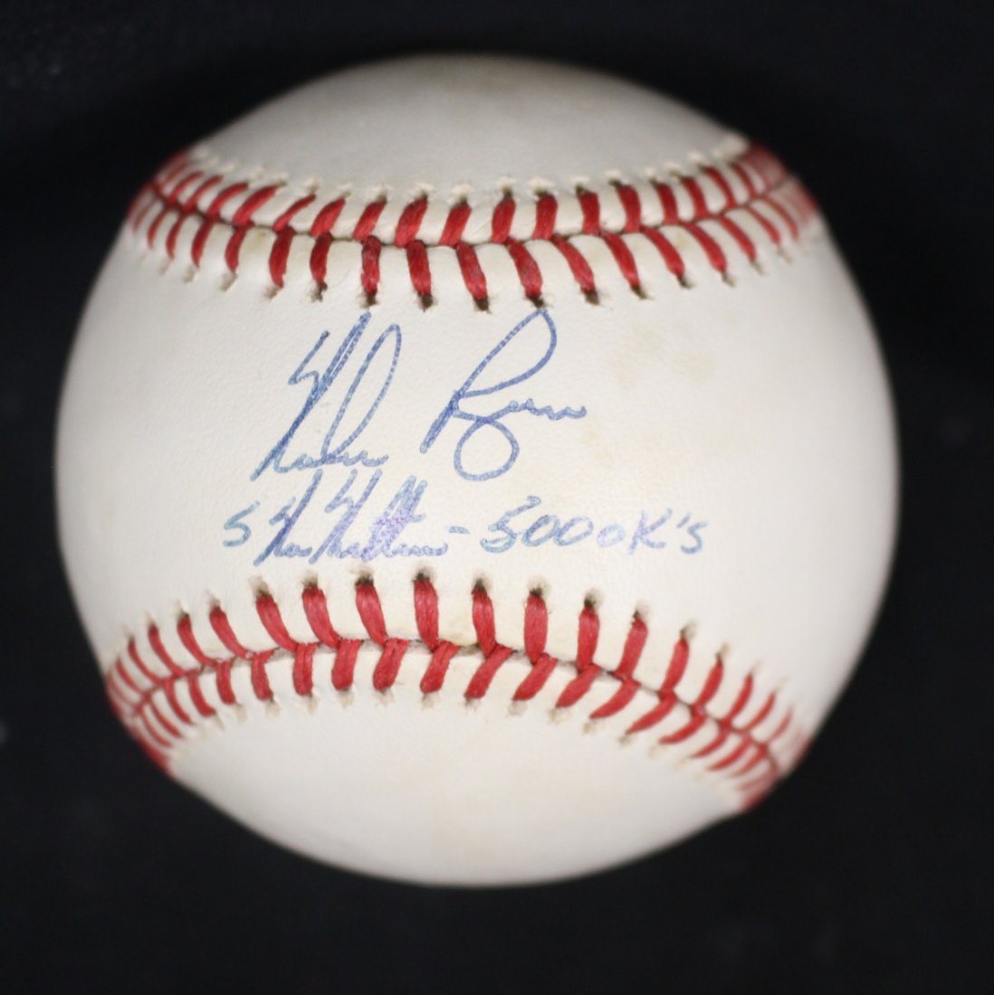 Nolan Ryan autographed OAL Bobby Brown ball with stats (1 of 1)