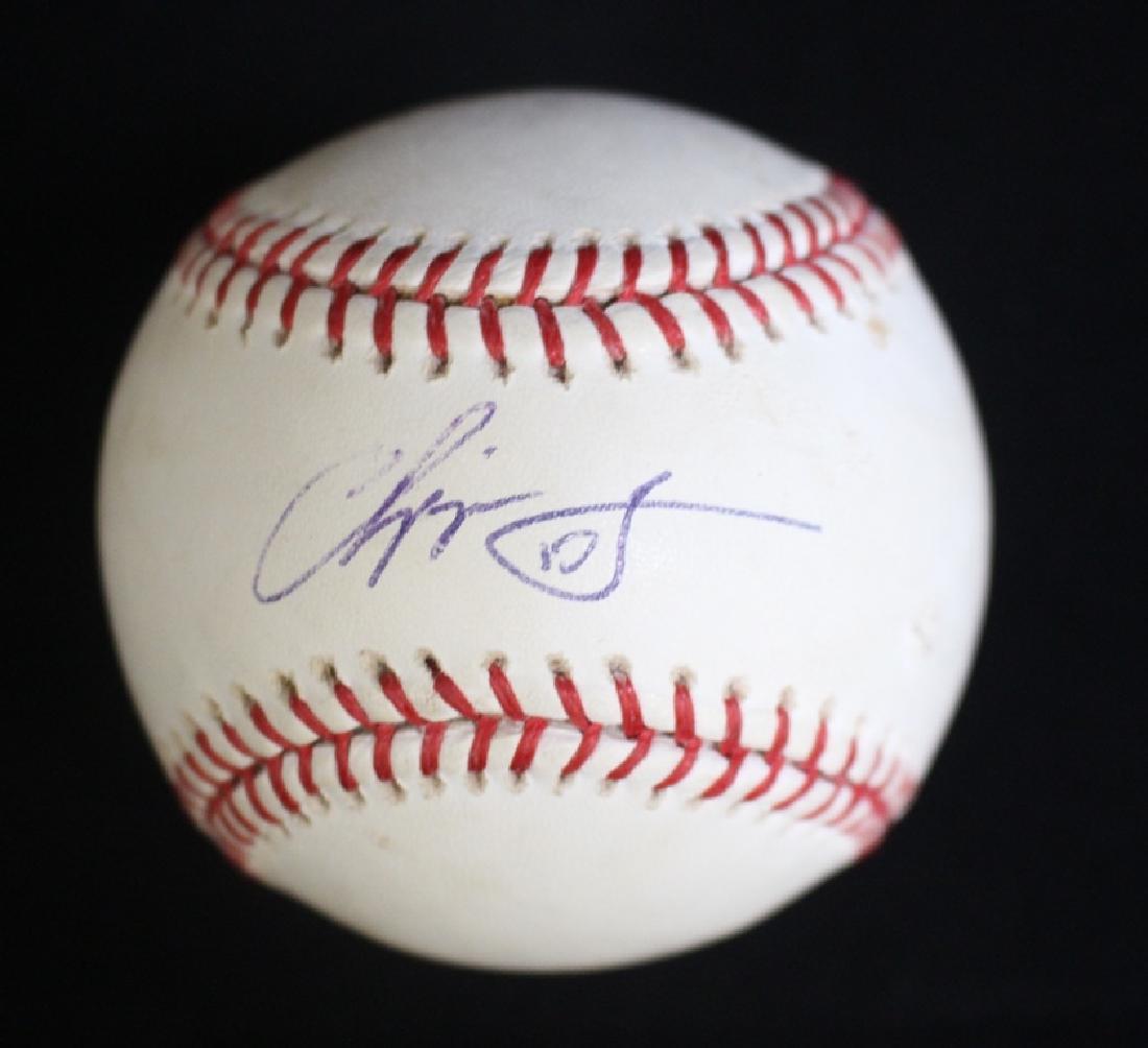 Chipper Jones autographed OML Bud Selig baseball: Chipper Jones autographed OML Bud Selig baseball on the sweet spot. Light overall wear to the ball, game use? Comes with a JSA ALOA. Suggested bid $60