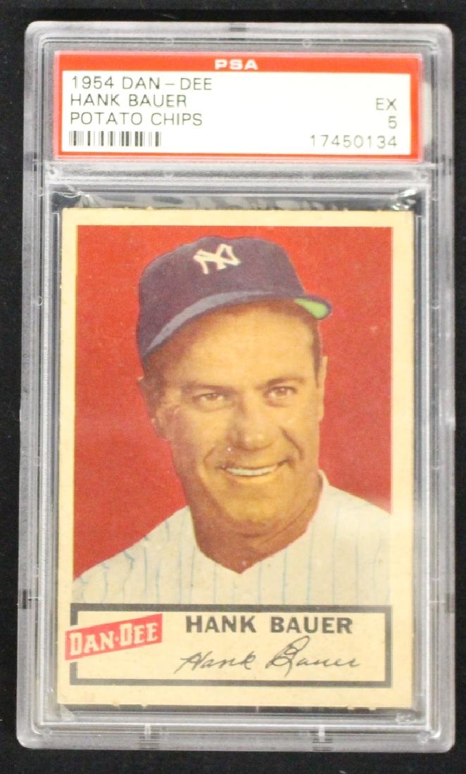 1954 Dan Dee #2 Hank Bauer Yankees PSA EX 5: 1954 Hank Bauer Dan Dee potato chips card graded by PSA EX 5. Suggested bid $50