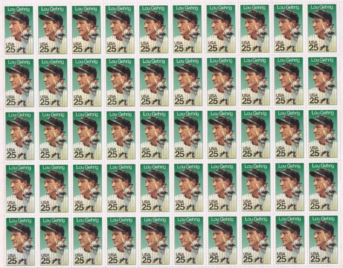 1989 Lou Gehrig Unused Full US Postage Stamp 25 Cent (1 of 1)