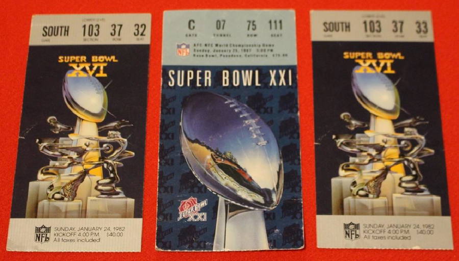 (3)super Bowl Ticket Stubs