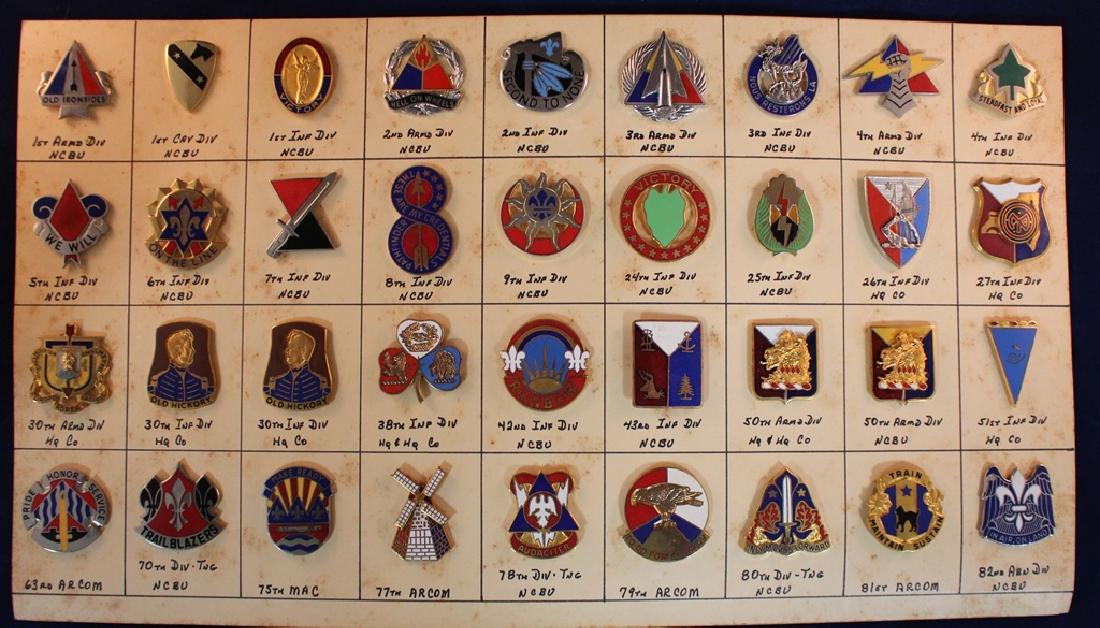 (36) Military Pins Infantry and Armored Divisions: Great lot of (36)different military pins. All being infantry and armored divisions plus one cavalry.