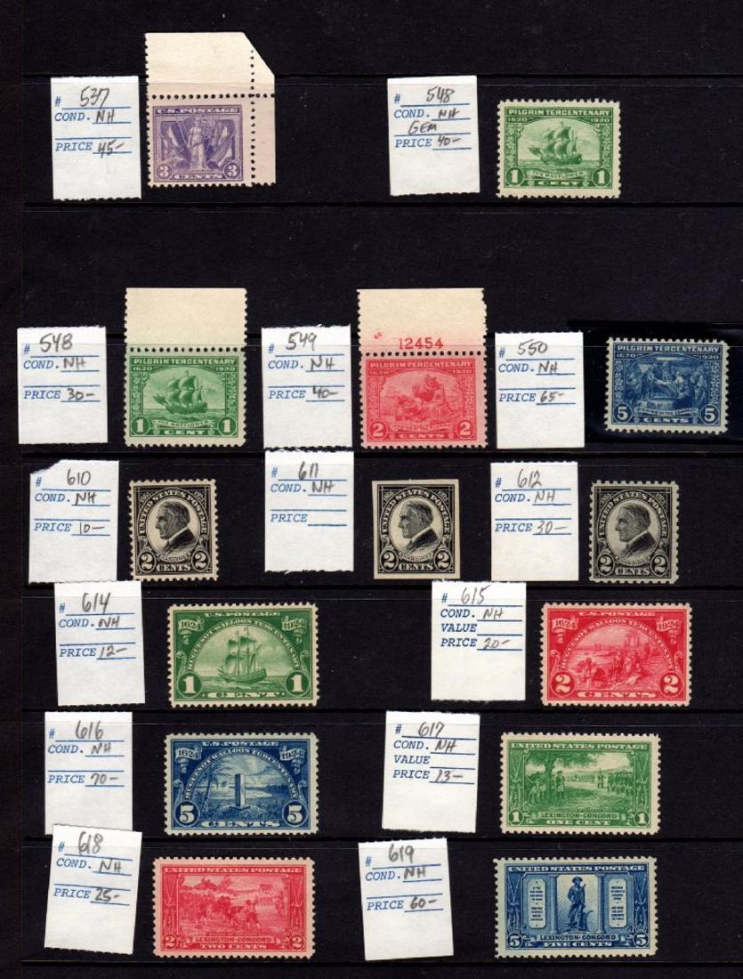 United States Stamp Lot High Quality Stamps: Excellent lot of (26) mostly different unused stamps, Scott 537//650 with all being VF or better with many XF-S stamps. All are never hinged. If you are looking for high quality stamps with outstandin