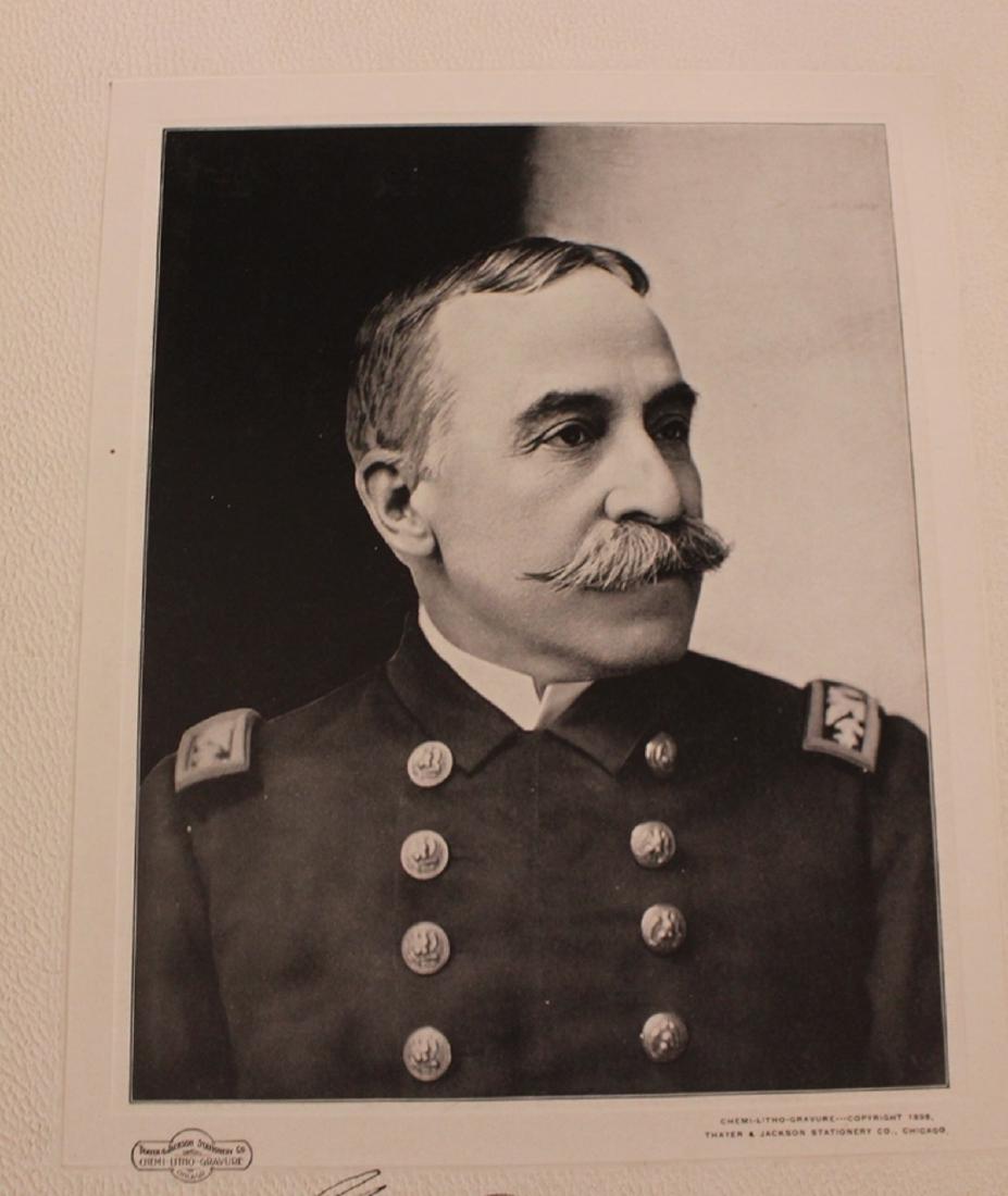 William McKinley & Military Leaders (6): Excellent lot of (6) different 1898 chemi-litho-gravure embossed portrait cards of William McKinley and his military leaders of the day incl. Winfield Scott Schley, William Sampson, Fitzhugh Lee Admir