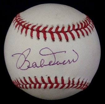 Bobby Doerr Autographed OAL Baseball, JSA: Official Bobby Brown Autographed Baseball signed by Doerr on the sweet spot in purple ink; good, clean signature; comes with a COA from James Spence Authentication.