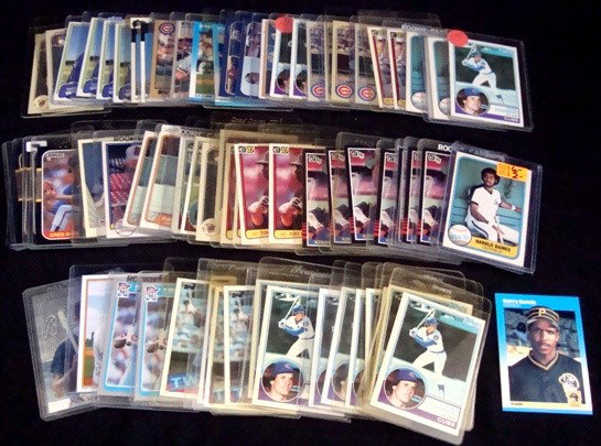 Large Lot of 1980's Star Rookie Cards: Large Lot of 1980's Star Rookie Cards; overall condition is EX-NRMT; includes Kirby Puckett, Tony Gwynn, Cal Ripken Jr., Barry Bonds, Sammy Sosa, Ryne Sandberg and other great players; high book value