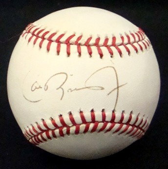 Cal Ripken Jr Autographed Baseball, JSA: OAL Bobby Brown Baseball signed by Ripken Jr on the sweet spot in black pen; clean ball and signature; comes with a COA from James Spence Authentication.