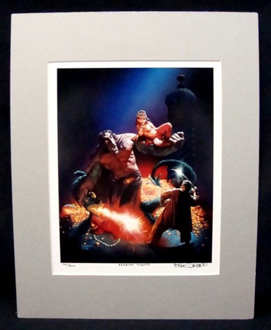 Ltd Ed Signed Fantasy Print by Rich Corben: Limited edition signed fantasy print by Rich Corben. This print was made from an original oil and acrylic painting which was used for the cover of "The New Tales of The Arabian Nights" which first app