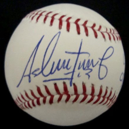 Asdrubal Cabrera Signed and Inscribed Baseball: Asdrubal Cabrera Signed and Inscribed ML Bud Selig Baseball; signed by Cabrera on the sweet spot in blue ballpoint pen with 'UTP 05/12/08' inscription; outstanding ball signed by only 1 of 15 'unassis