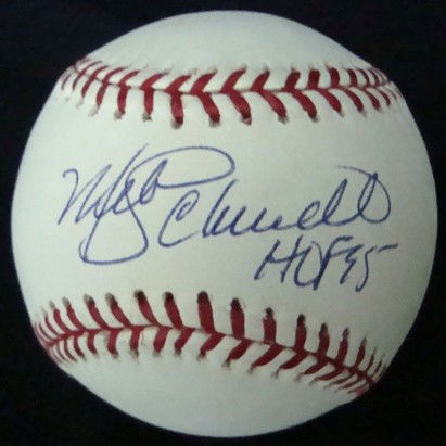 Mike Schmidt Autographed Baseball, JSA: Mike Schmidt Autographed Baseball; Official MLB Bud Selig baseball signed by Schmidt on the sweet spot with HOF 95 inscription; comes with a COA from JSA.