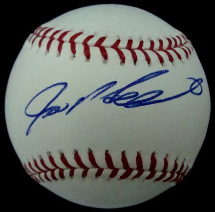 Ivan Rodriguez Gary Scheffield Signed Baseballs, J: Lot of (2) Autographed Baseballs; includes MLB Bud Selig ball signed by Ivan Rodriguez on the sweet spot in blue ballpoint pen; comes with a Basic Cert from JSA, #F11381; also includes ONL William Whi