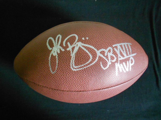 Autographed John Riggins Wilson NFL Football with : Beautiful Silver Sharpie signature from John Riggins with his Superbowl MVP inscription added. Rare item! Comes with matching Holo and Photo COA from Gridiron Authentics.
