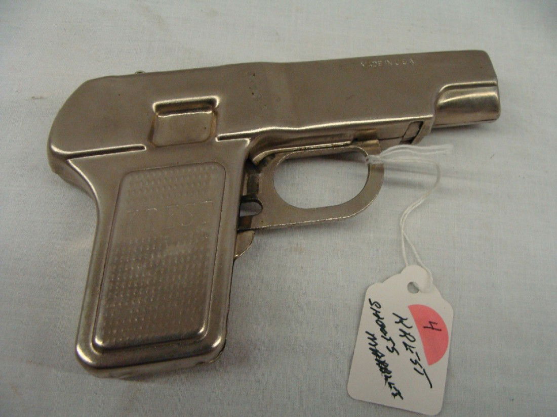 1940's KREST Spring Loaded Marble Shooter Toy Gun: Shoots Marbles Krest USA