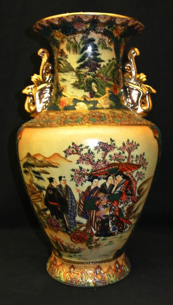 766 Royal Satsuma Hand Painted Vase
