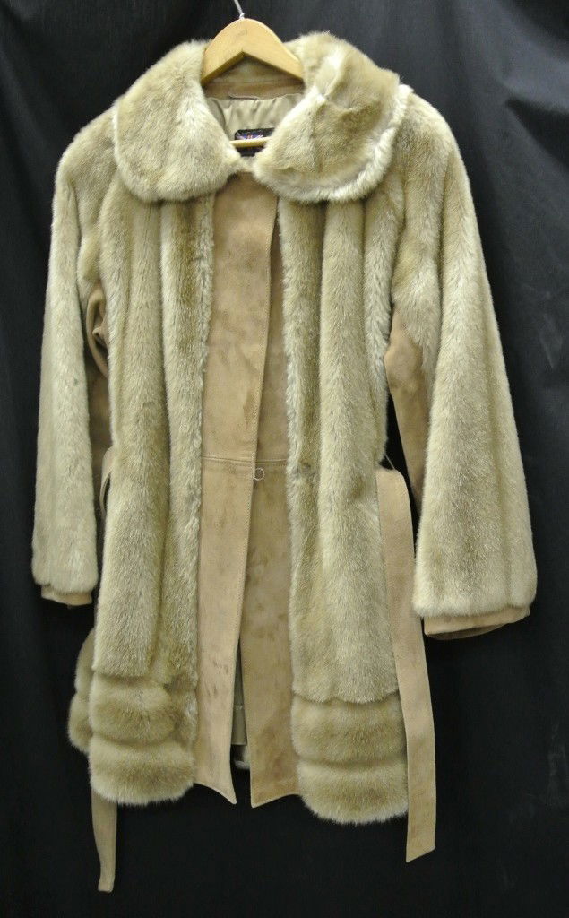 English Made Fur and Suede Jacket by Lilli Ann: Size small London Leathers Mink & Suede 1950's 3/4 coat