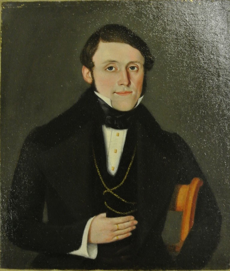 19th c. Oil Portait Painting: Magnificent 19th c. portrait painting, oil on canvas that has been backed on masonite and framed. Outstanding work.