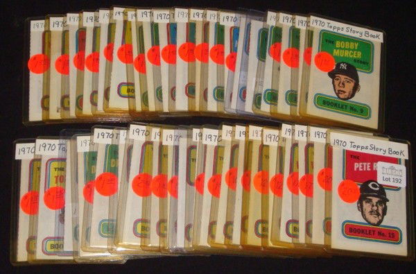 1970 Topps Story Book (39 w. Stars): 1970 Topps Story Book Baseball Cards; EX to NM condition; includes (39) cards including stars and some duplicates; includes (2) Pete Rose, (2) Willie Mays, (3) Reggie Jackson, (1) Bob Gibson, (5) Tomm