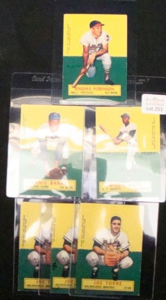 1964 Topps Stand-Ups (6 w. Mays, Banks): Lot of (6) 1964 Topps Stand-Ups; overall condition is EX to EX-MT; includes Willie Mays, Ernie Banks, Brooks Robinson and (3) Joe Torre; great lot with good coloring and sharp corners; ready for gradi