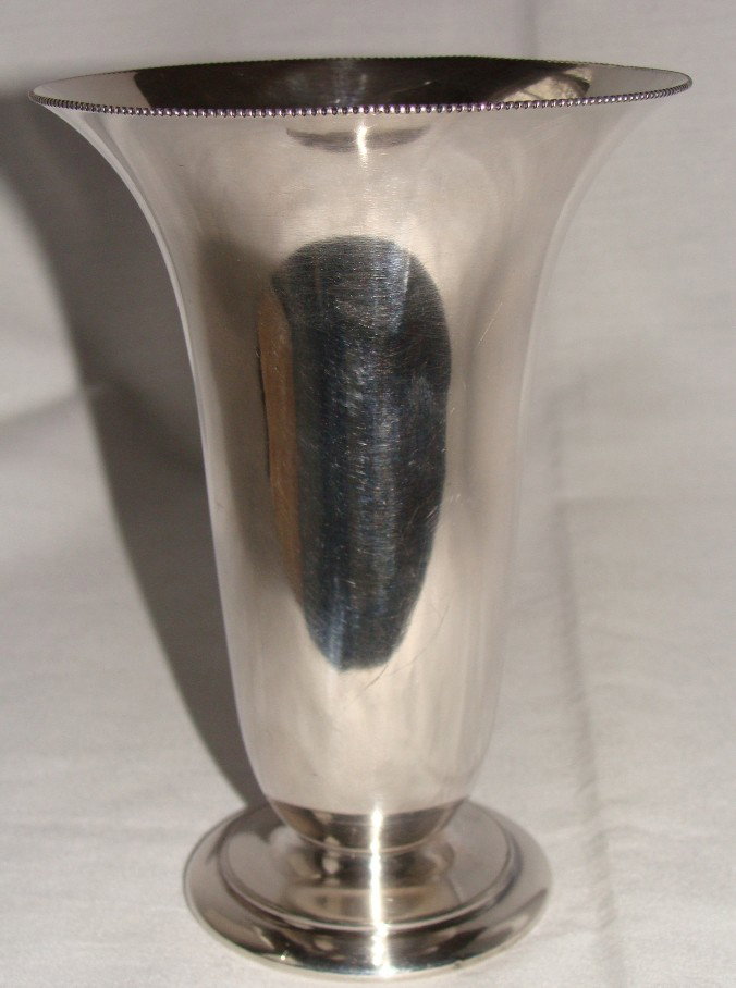 Pairpoint Chalice Cup Flared Beaded edge Rim: 6" tall
