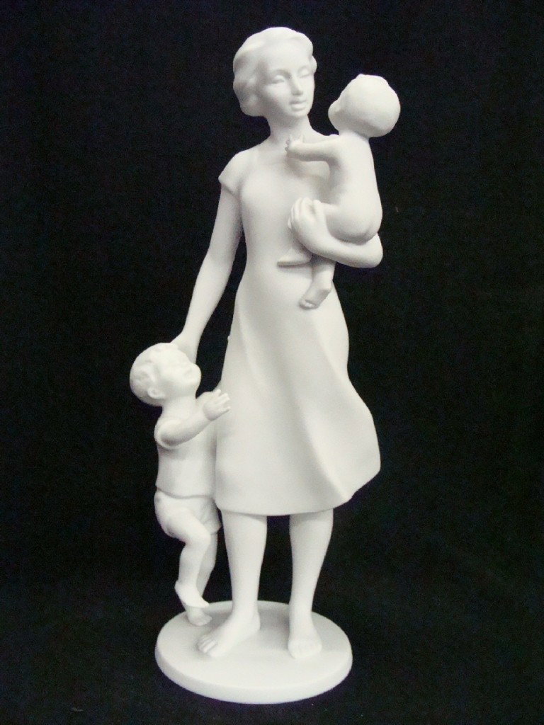 Kaiser Bisque Porcelain Mother & Two Children 5461: 10" tall