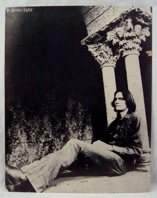 1970's James Taylor Warner/Reprise Artist Display: Rare 1970's James Taylor Warner Bros/Reprise Records Artist Display; printed on heavy card stock, measuring 21-1/4" x 27"; issued by Warner Music for Reprise Records as part of a complete set of (14);
