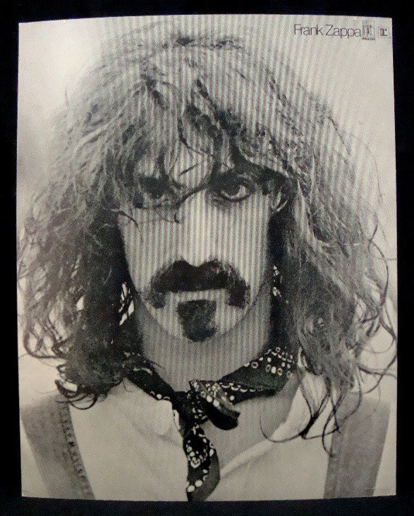 1970's Frank Zappa Warner/Reprise Artist Display: Rare 1970's Frank Zappa Warner Bros/Reprise Records Artist Display; printed on heavy card stock, measuring 21-1/4" x 27"; issued by Warner Music for Reprise Records as part of a complete set of (14); 