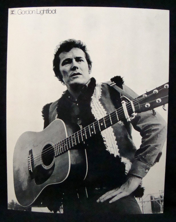 1970's Gordon Lightfoot Warner/Reprise Artist Disp: Rare 1970's Gordon Lightfoot Warner Bros/Reprise Records Artist Display; printed on heavy card stock, measuring 21-1/4" x 27"; issued by Warner Music for Reprise Records as part of a complete set of (