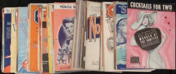 1920's-40's Broadway/MGM Sheet Music Lot: Lot of 1920's-40's Broadway and MGM Pictures Sheet Music Lot; absolutely outstanding lot of sheet music from Broadway Musicals and MGM/Paramount Pictures Films, along with other Entertainment Pieces; 