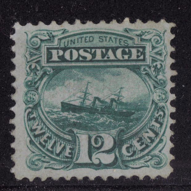 U.S.Scott 117 Ave Unused 12c Adriatic SCV.$775: 12 cent Adriatic, Scott 117, Unused with Ave-F centering, regummed to appear NH. 2012 SCV.$775 as no gum. 2012 SCV.$775