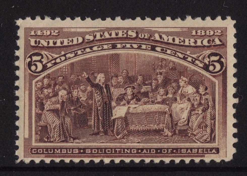U.S.Scott 234 Fine OG NH 5c Columbian SCV.$180: Bright & Fresh, Scott 234, Unused 5c Columbian with Fine+ centering, full never hinged original gum. 2012 SCV.$180