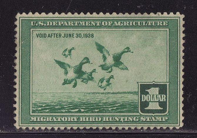 U.S.Scott RW4 F-VF OG NH 1937 Duck Stamp SCV.$400: Very nice 4th duck stamp, U.S.Scott RW4, Unused with F-VF centering, full never hinged original gum. 2011 SCV.$400