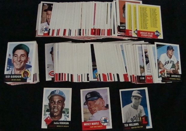 1953 Topps Archives Reprint Factory Set: 1953 Topps Archive Reprint Factory Set; includes (337) cards in NM-MT condition; loaded with stars including Mickey Mantle, Jackie Robinson, Roy Campanella, Eddie Mathews, Pee Wee Reese, Yogi Berra, P
